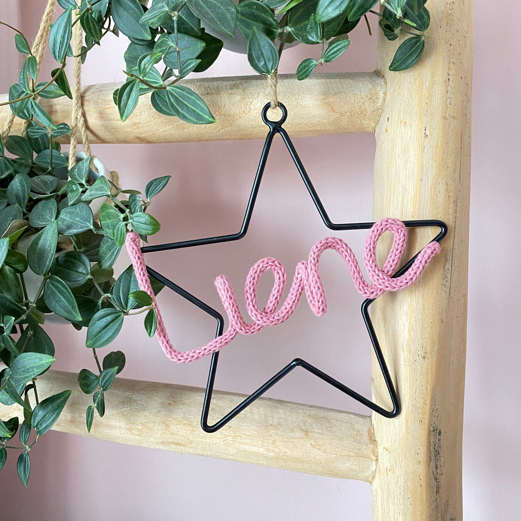 Wandhanger metaal ster met naam