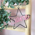 Wandhanger metaal ster met naam