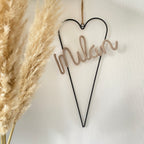 Wandhanger metaal hartje met naam