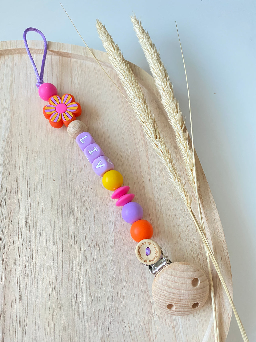 Speenkoord  (met naam) Pastel