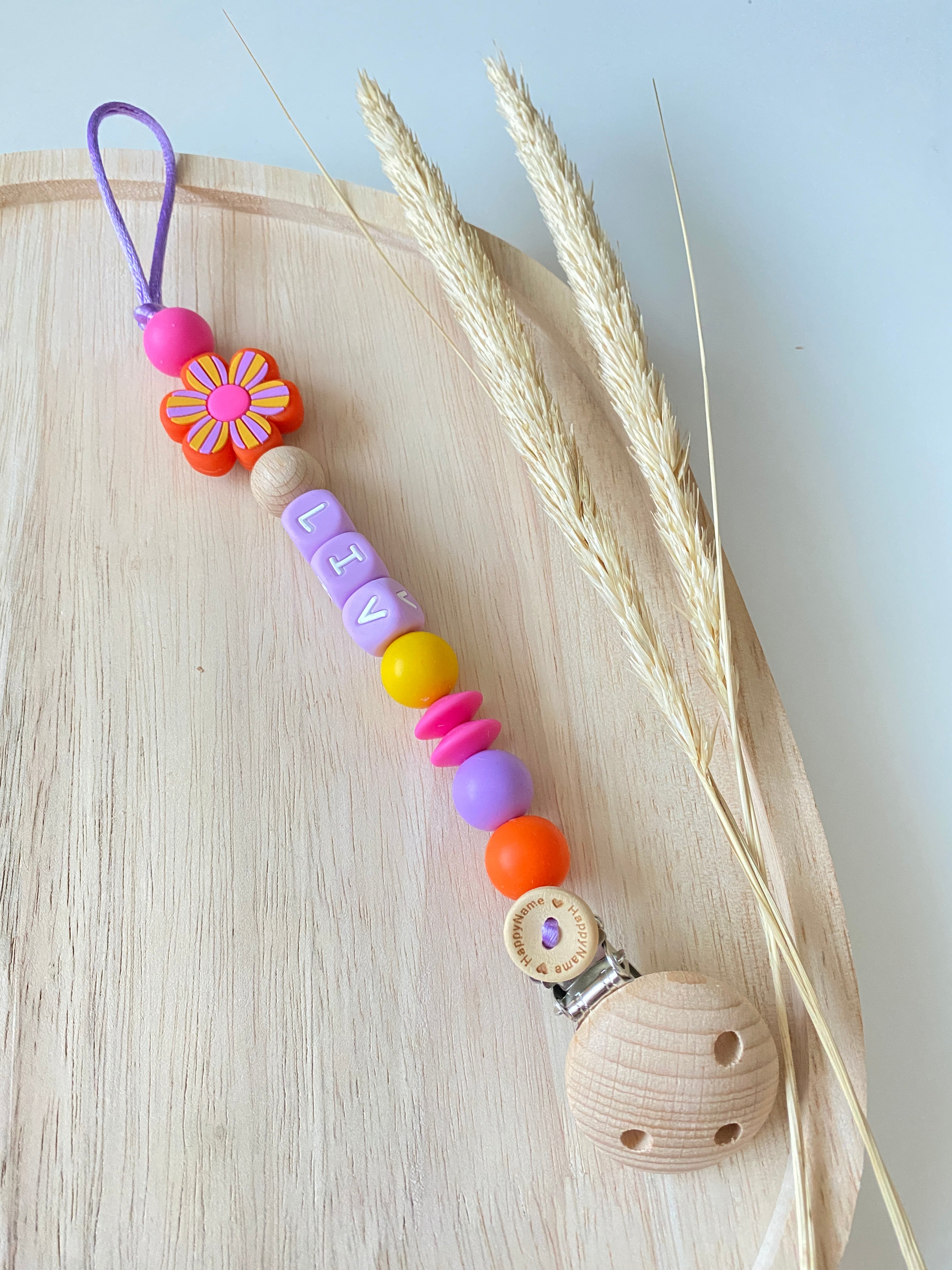 Speenkoord  (met naam) Pastel