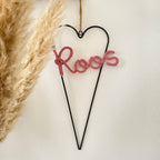 Wandhanger metaal hartje met naam