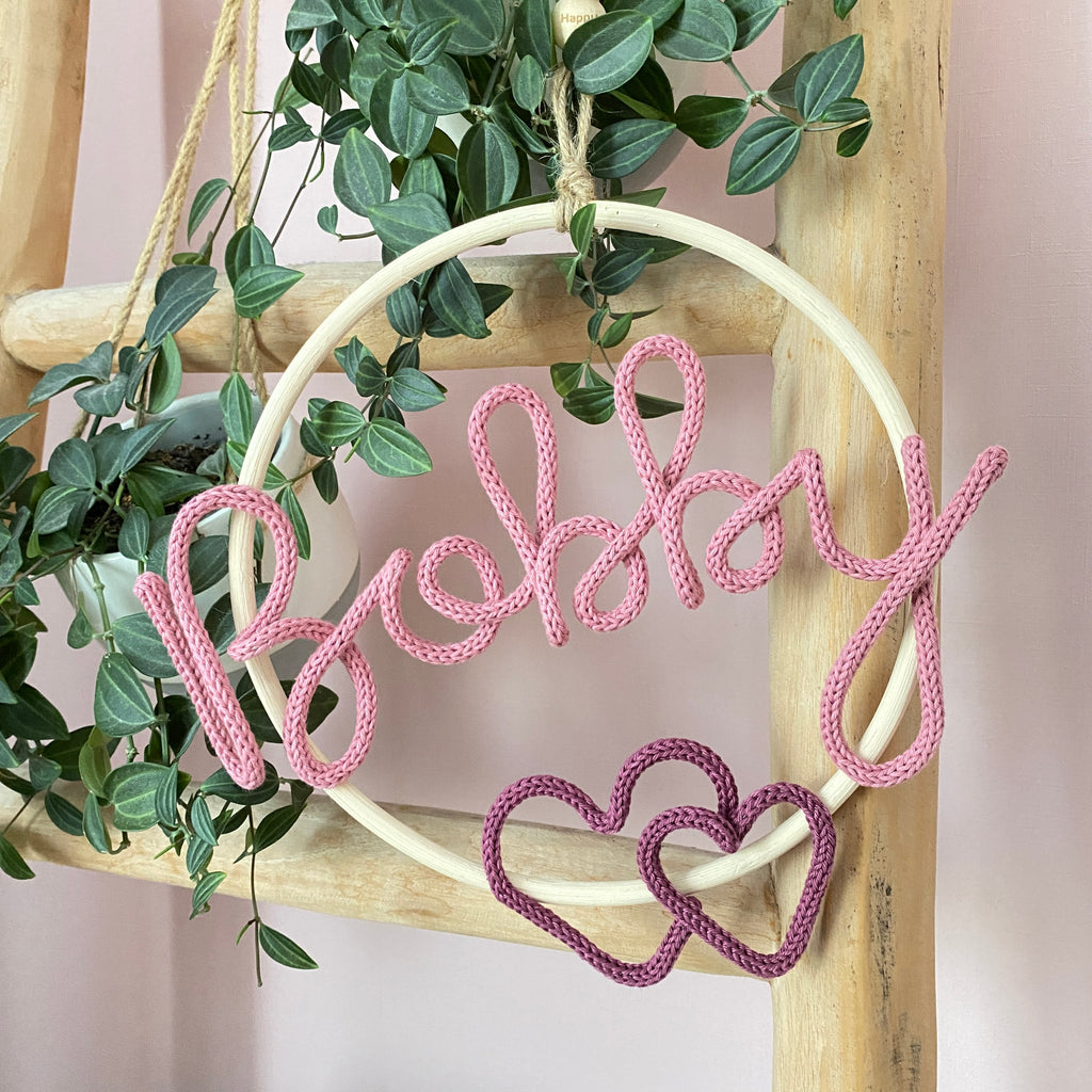 Wandhanger bamboe met naam