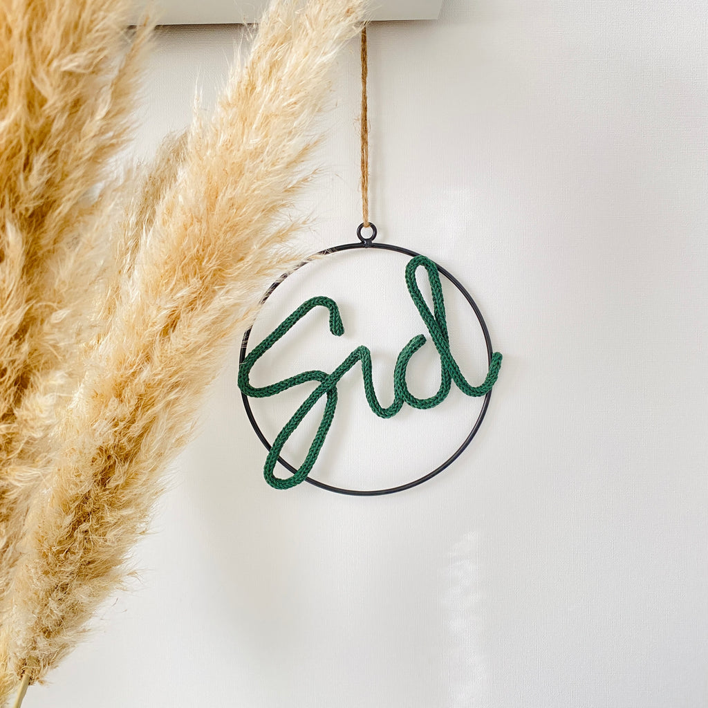 Wandhanger metaal met naam